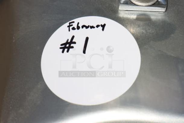 Avantco SL713MAN 13" Manual Meat Slicer, 3/4 hp, 120V, scratch-n-dent, new condition, serial #31 34925, circular tag "#1 February."