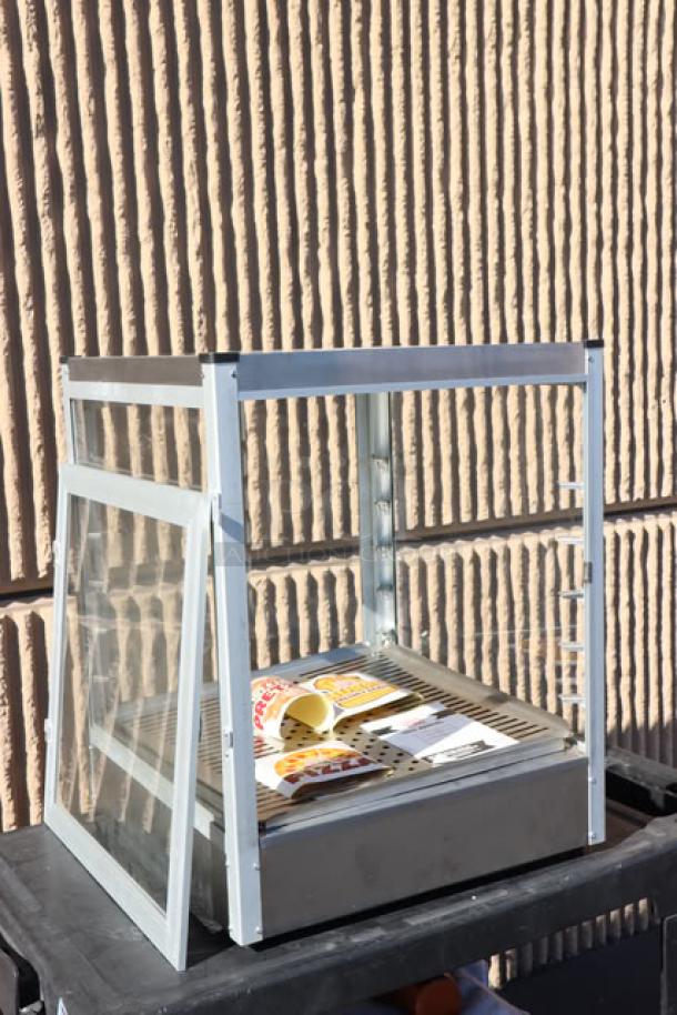 Carnival King HPW-18D2S 18" Full Service Warmer, new scratch-n-dent, 120V, 500W, serial number 1024. Display on rolling cart.