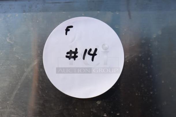 Alt text: Thermaco Big Dipper W-200-IS grease trap with white label marked "F #14."