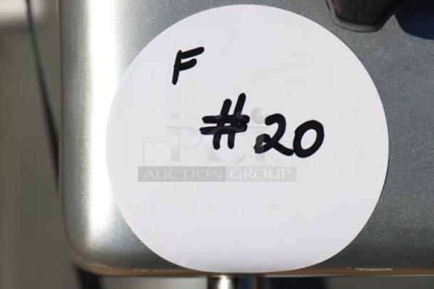 Alt text: Estella SLA13 meat slicer, scratch-n-dent, heavy-duty, 13", automatic/manual, 3/4 hp, 120V, 4A, F #20 marking.