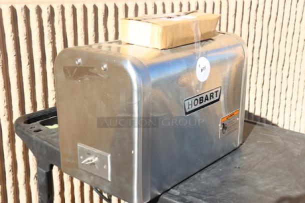 Hobart 4822-35 #22 meat grinder, 1 1/2 hp, stainless steel, minor scratches, new with sealed power cord box, serial 31-1686-625.