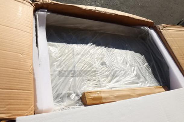 Brand new Avantco EG30N 30" electric countertop griddle in damaged original packaging, 208/240V, 3375W-4500W.