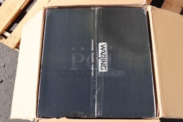 BRAND NEW Waring WFG250 Panini Grill, Italian-style, 14.5"x11" cooking surface, 120V, 1800W, sealed box.