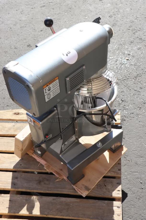 Brand new Avantco MX10H 10 Qt. planetary stand mixer with guard, standard accessories, slight cosmetic scratches.