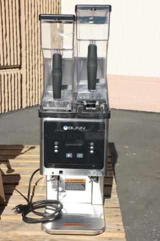 Bunn 35600.0020 BrewWISE MHG Stainless Steel Coffee Grinder, new, minor scratches, dual removable hoppers, 120V.