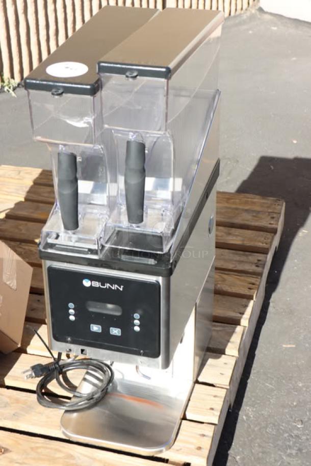 Bunn 35600.0020 BrewWISE MHG coffee grinder, stainless steel, dual removable hoppers, new, out of box, minor scratches.