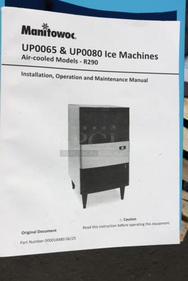 Manitowoc UDE0065A-161B Ice Machine manual, detailing installation and operation for air-cooled models, part no. 000018480.
