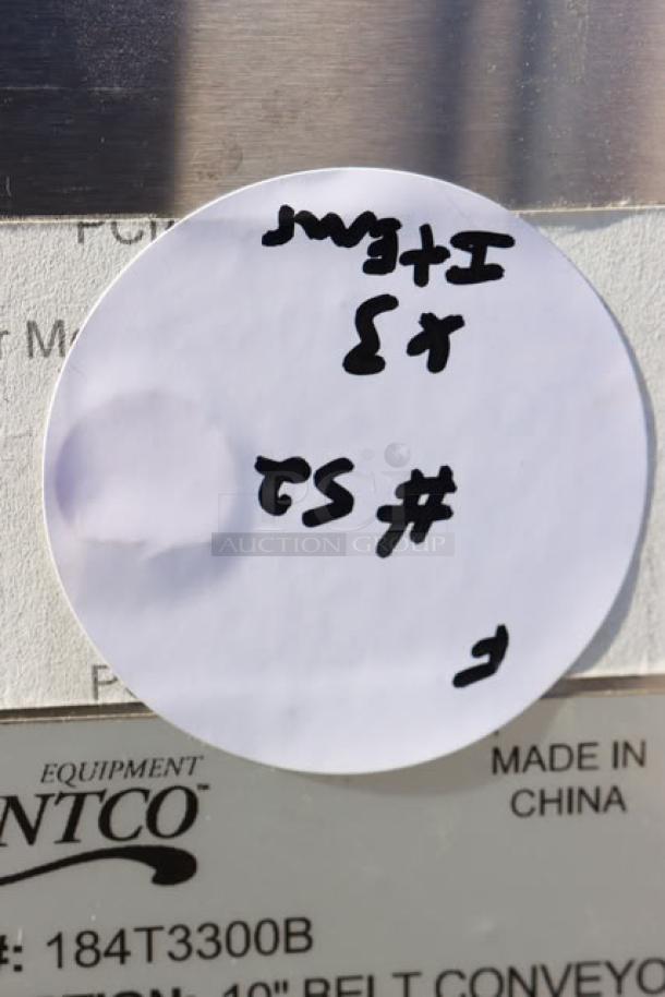 Alt Text:  
Close-up of a label reading "Avantco T3300B, Made in China" with a handwritten note "#25 3 Items."