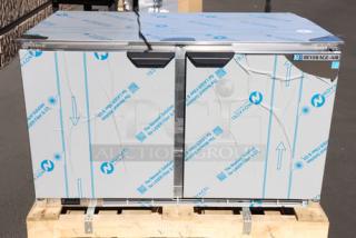 BRAND NEW Beverage-Air UCF48AHC-23 48" undercounter freezer, dented back corner, minor scratches, SN: 15512260.