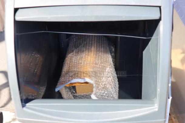 Brand new Scotsman CU0715MA-1 15" ice machine, 80 lb., 115v, air-cooled, dented back corner, serial 25041320013737.