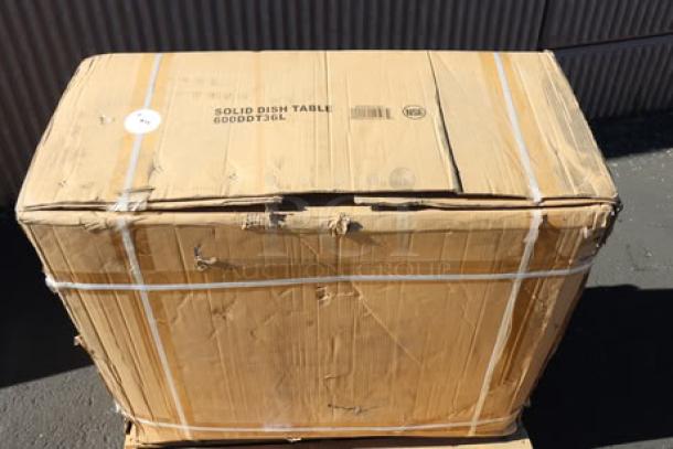 Regency SDT-36L 3' Soiled Dish Table, 16 Gauge, left drainboard, boxed, model SDT-36L, new condition.