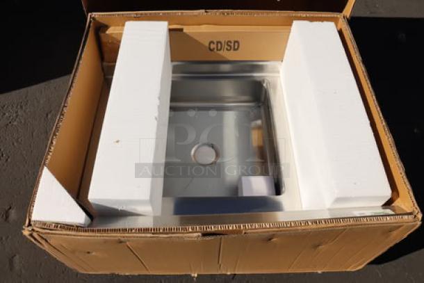 Regency SDT-36L 16 Gauge 3' Soiled Dish Table with left drainboard, new in packaging, includes protective padding.