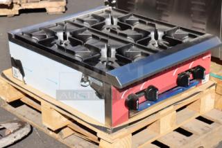 Avantco Chef Series CAG-R-4-24 4 Burner Gas Countertop Range, 100,000 BTU, new condition, minor scratches, missing parts.