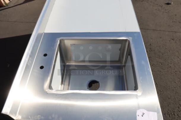 Regency 30"x96" stainless steel work table with sink on left, model 600ST3096L, brand new, out of box.