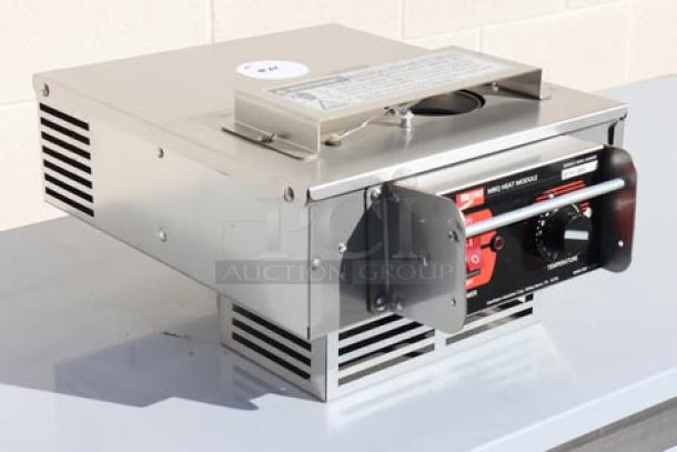 Brand new Metro MBQ-BQ1700 banquet cab module, stainless steel, out of packaging, S/N: B17W-9593, control panel visible.