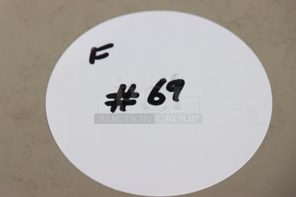 Label with "F #69" on a Metro MBQ-BQ1700 Banquet Cab Module. Item is brand new and out of original packaging.