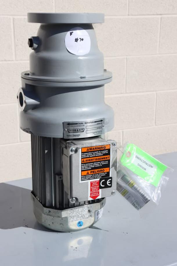 BRAND NEW Hobart FD4/125-1 Commercial Garbage Disposer, 1 1/4 hp, 208-240/480V, serial 1040115|-ME3A, with labels.