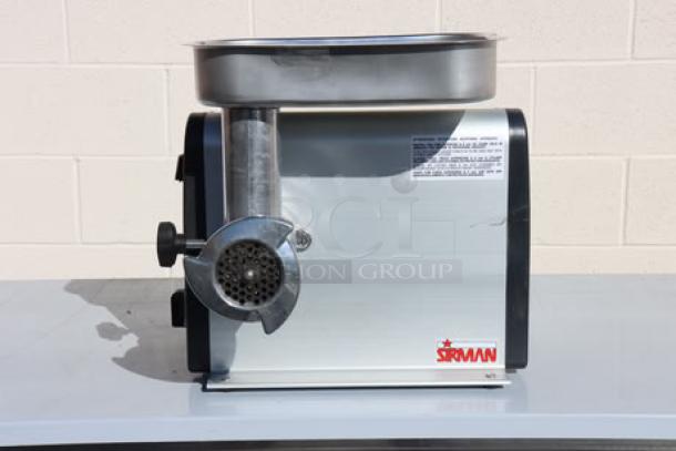 Sirman 211215D8NA TC #12 Denver Electric Meat Grinder, 120V, 370W, minor scratches, without original packaging.