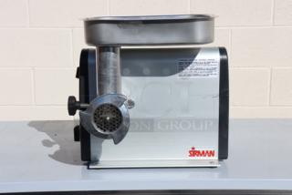 Sirman 211215D8NA TC #12 Denver Electric Meat Grinder, 120V, 370W, minor scratches, without original packaging.