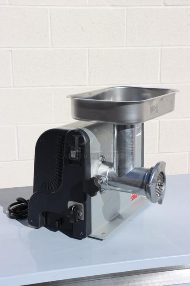 Sirman 211215D8NA TC #12 Denver electric meat grinder, 370W, 120V. Appears new, minor scratches/dents, S/N: 20BEJB0631.