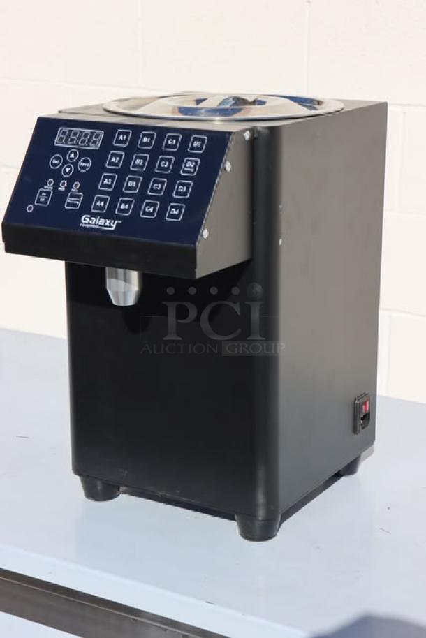 Brand new Galaxy CK-16A Automatic Bubble Tea Liquid Fructose Dispenser, 110V, black, with digital controls. Without original packaging.