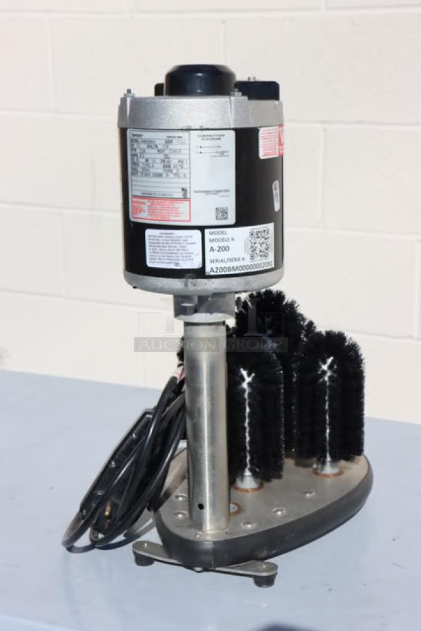 Bar Maid A-200 Upright Bar Glass Washer, 115V, scratch-n-dent condition, model A-200, S/N: A200BM00000002091, with cleaning brushes.