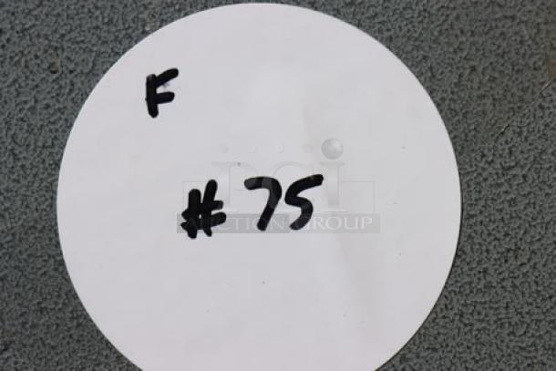 White label marked "F #75" for item identification.