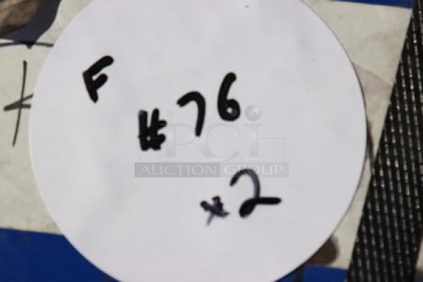 Lavex 27" x 71" Manual Pallet Jack, 4,400 lb. capacity, features durable construction. Label shows "F76 x2".