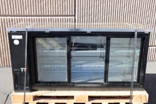 Avantco UBB-72S-HC 73" black back bar refrigerator, sliding glass doors, LED lighting, new scratch-n-dent condition.