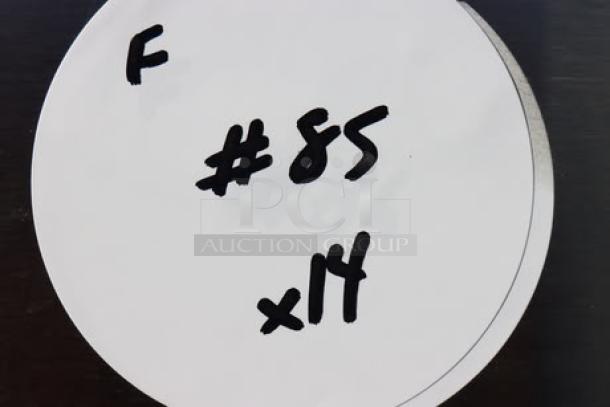 Pallet mixed lot with new Regency grease trap, Bunn coffee grinder, and more. Items largely in damaged packaging. Lot labeled "#85 x14".