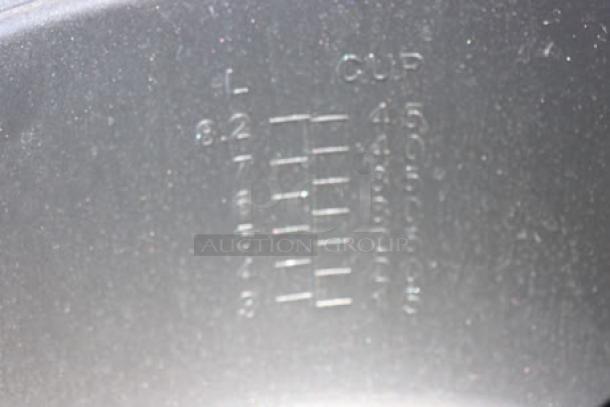 Non-stick pot with embossed cup measurements for Hamilton Beach 37590 rice cooker; part of a scratch-n-dent mixed parts lot.
