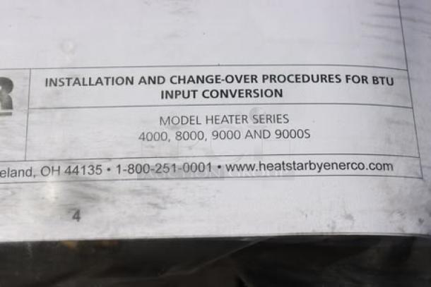 BRAND NEW HeatStar 9120 Series Radiant Heater, 120,000 BTU, spark ignition, minor scratches/dents, model HS9120SPLP.