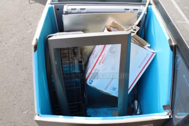 Manitowoc UDF0240W ice machine parts in box, scratch-n-dent, water-cooled, 90 lb bin capacity, includes Servend dispenser parts.