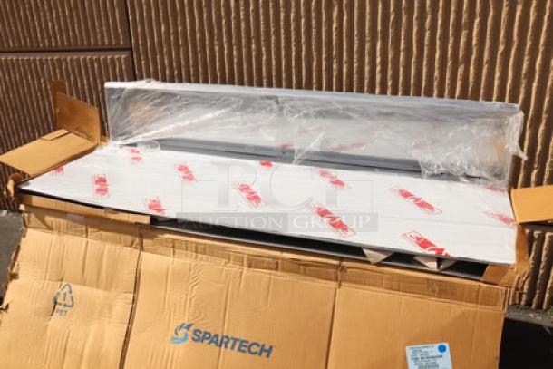 BRAND NEW Cooking Performance Group 351059006 Backsplash Assembly, out of packaging, includes protective film and cardboard.