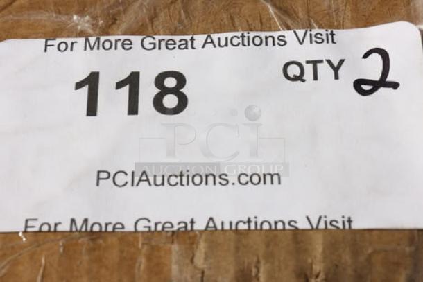 Label indicating auction lot number 118, quantity 2, from PCI Auctions.