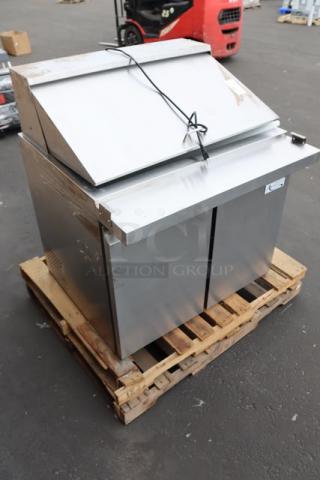 Avantco SS-PT-36M-HC 36" 2 Door Mega Top Stainless Steel Refrigerated Sandwich Prep Table, new, minor scratches/dents.