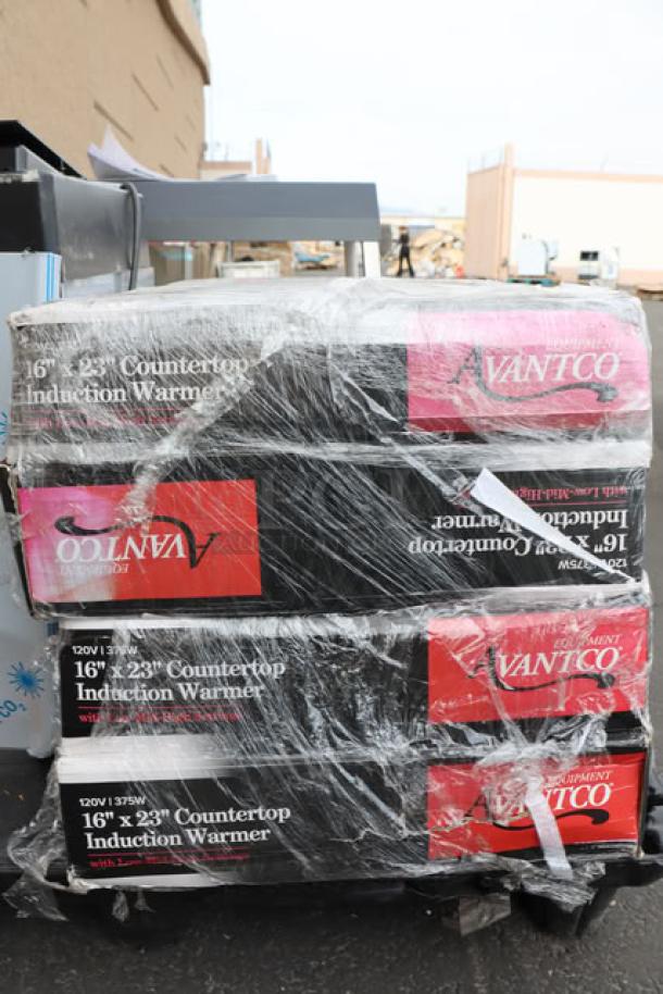 Brand new Avantco ICW375 countertop induction warmers, 16"x23", 120V, 375W. Four units in original sealed boxes.