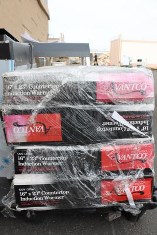 Brand new Avantco ICW375 countertop induction warmers, 16"x23", 120V, 375W. Four units in original sealed boxes.