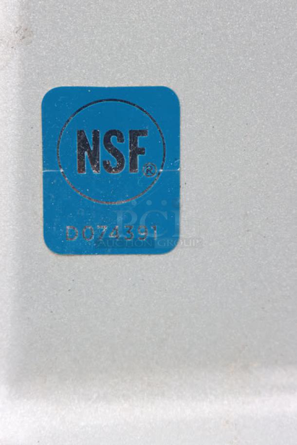 NSF certification label on Waring WDM360TX mixer, model number D074391.