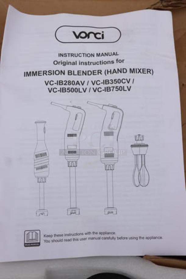 OPEN BOX! Vonci Immersion Blender with instruction manual. Model: Immersion Blender. Appears in excellent condition.