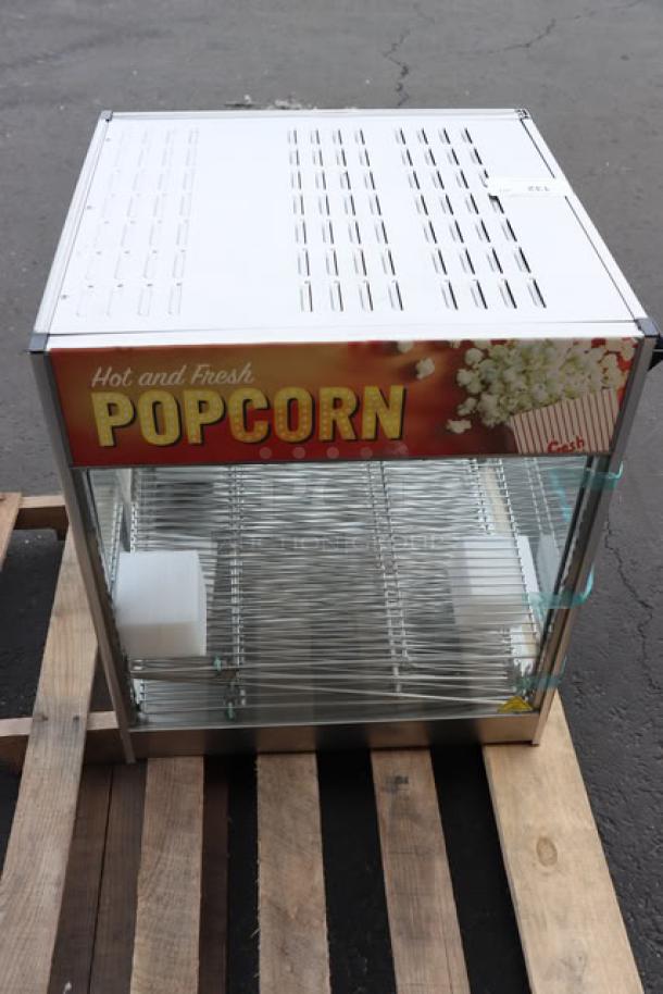 BRAND NEW SCRATCH-N-DENT ServIt PDW18D2S 18" Display Warmer, 4 shelves, damaged glass on one side, 1,500 Watts.