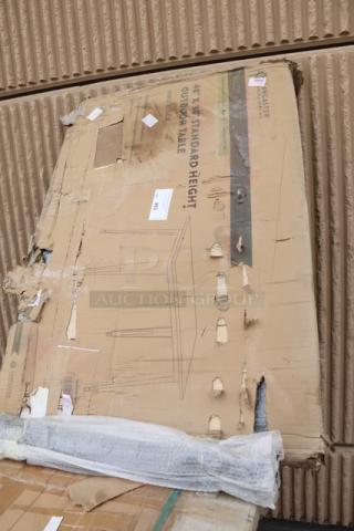 Damaged packaging for Lancaster Table & Seating 164RD304BLK Alloy 48" x 30" Onyx Black Outdoor Table. May be missing parts.