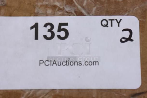 Alt text: "Label showing auction lot number 135 and quantity 2 from PCIAuctions.com."