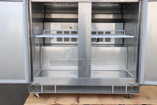 Brand new Avantco ZWT-36R-HC worktop refrigerator, minor scratches, front breathing, 36" with 3 1/2" backsplash, S/N:859653855.