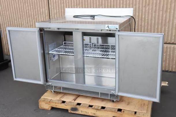 Brand new Avantco ZWT-36R-HC worktop refrigerator with minor scratches, 36", front breathing, 3 1/2" backsplash, S/N: 859653855.