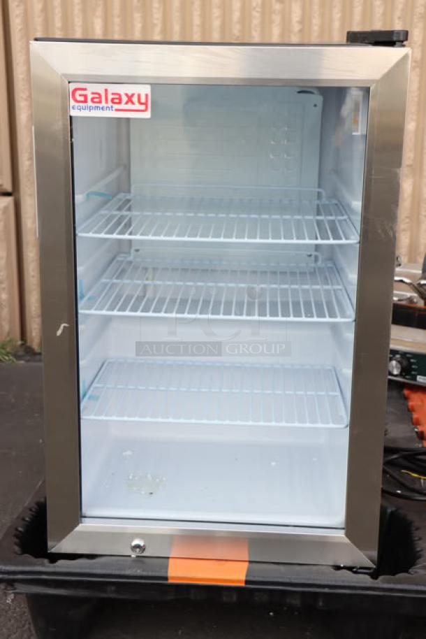 Galaxy CRG-3 countertop refrigerated merchandiser, 2.5 cu ft, black, new condition with minor scratches. Serial: 06825030130100084.