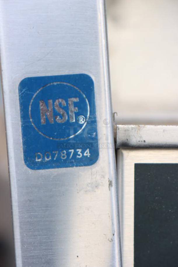 NSF certification label on Waring WFG300 Panini Grill, model number D078734.