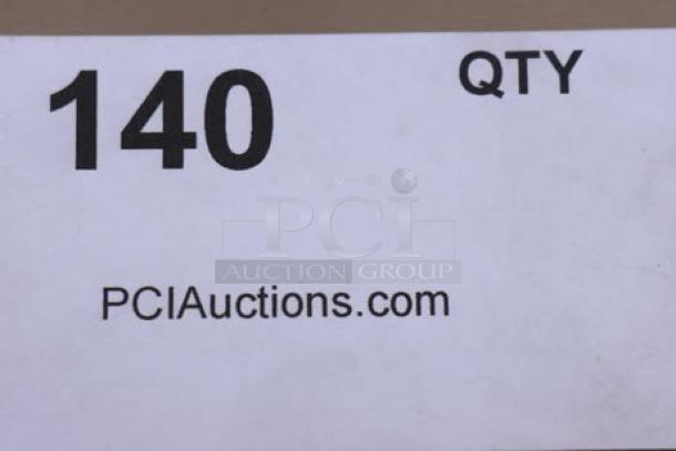 A label with "140 QTY" and "PCIAuctions.com" printed, indicating auction item quantity.