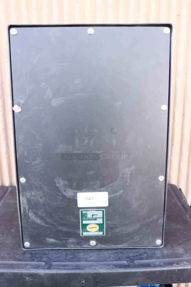 Ashland PolyTrap 4820 grease trap, new, black exterior, threaded connection, manufacturer's label visible, minor surface scuffs.