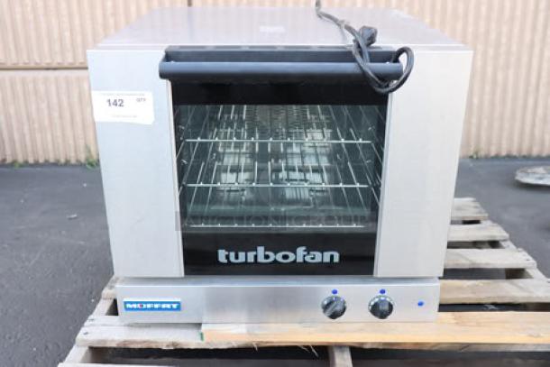 BRAND NEW Moffat Turbofan E23M3-T electric convection oven, 220-240V, 1 phase, 3 kW, no original packaging, mechanical controls.